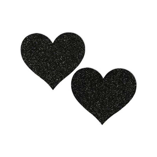 Glitter Heart Brilliant Black Pasties