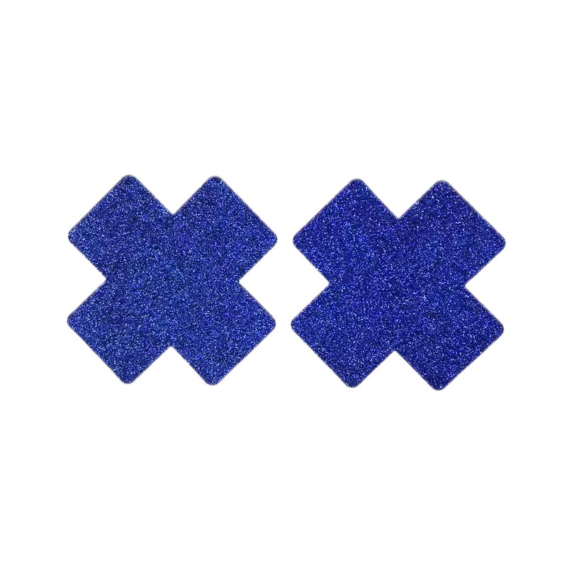 Glitter Cross Royal Blue Pasties (Large)