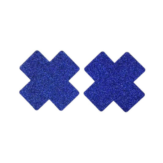 Glitter Cross Royal Blue Pasties (Large)