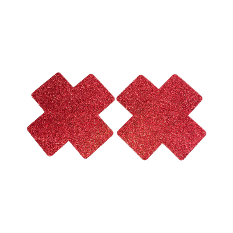 Glitter Cross Ruby Red Pasties (Large)
