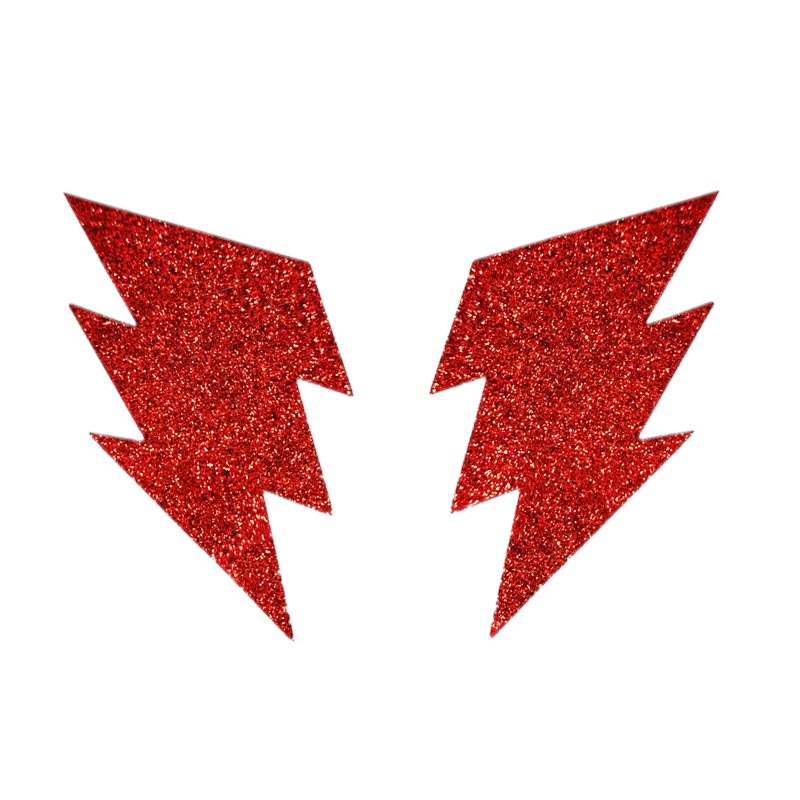 Glitter Lightning Bolt Ruby Red Pasties