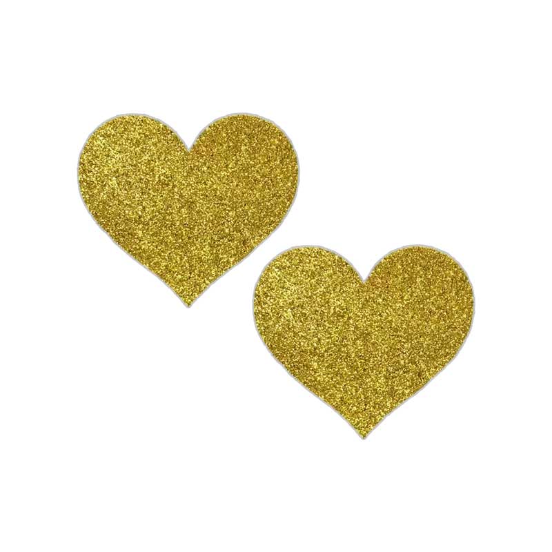 Glitter Heart Golden Yellow Pasties