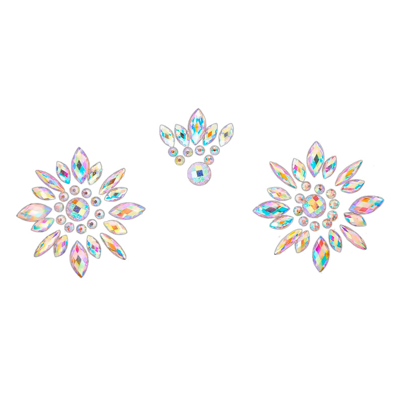 Jeweled Brilliant Cut Center Diamond Pasties 3 Piece