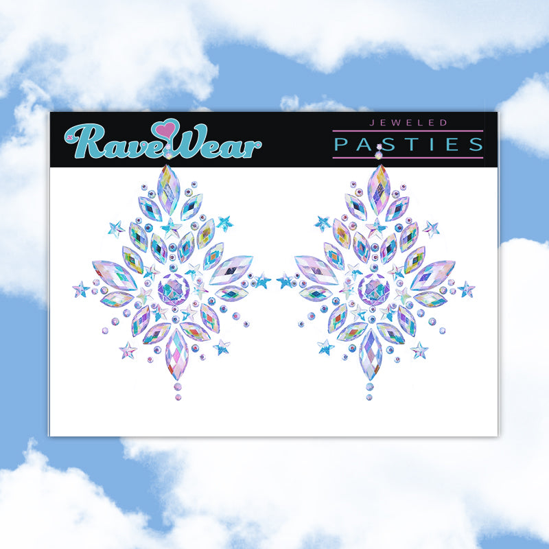 Jeweled Round Cut Center Diamond Pasties