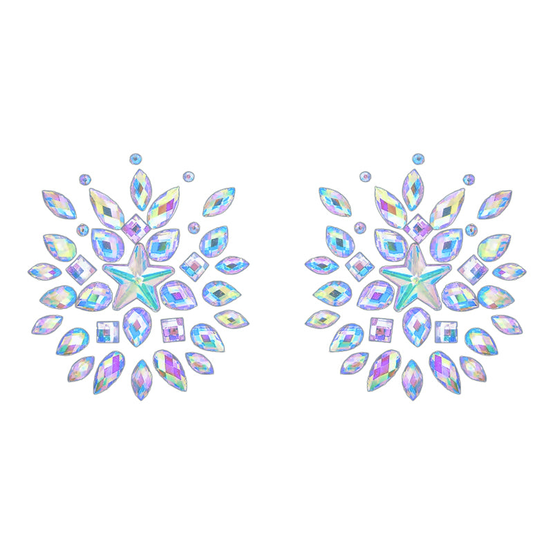 Jeweled Star Cut Center Diamond Pasties