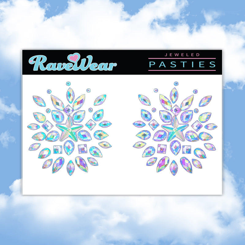 Jeweled Star Cut Center Diamond Pasties