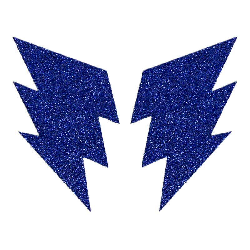 Glitter Lightning Bolt Royal Blue Pasties