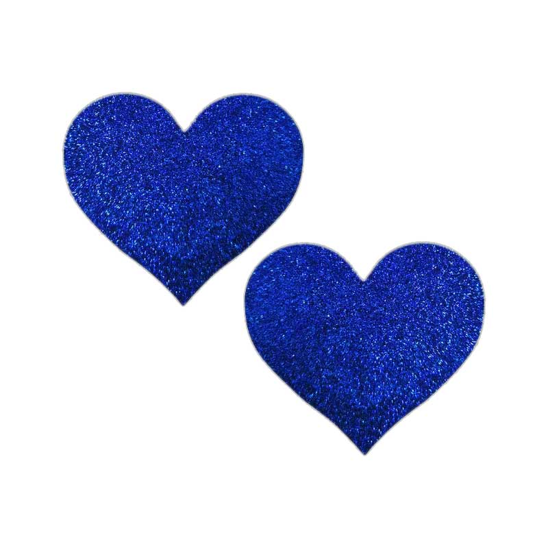 Glitter Heart Royal Blue Pasties