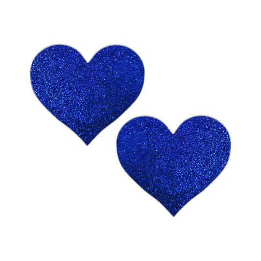 Glitter Heart Royal Blue Pasties