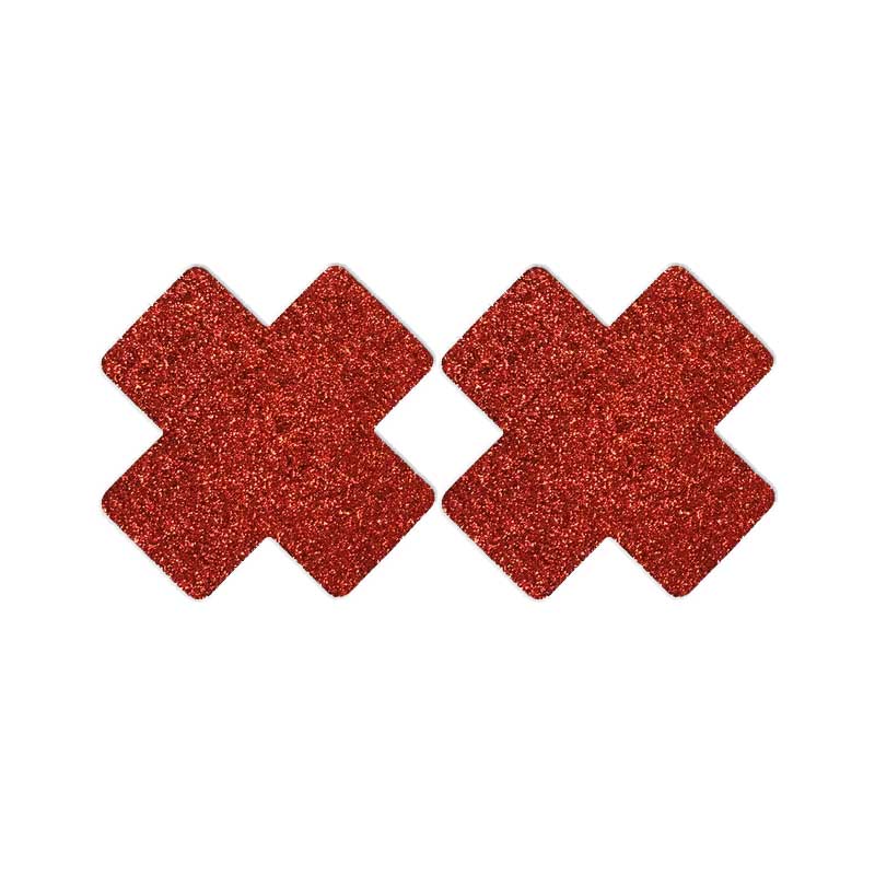 Glitter Cross Ruby Red Pasties (Small)