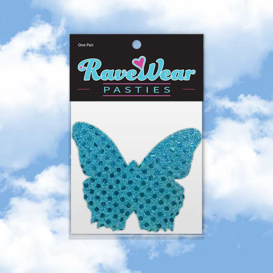 Sequin Butterfly Turquoise Pasties
