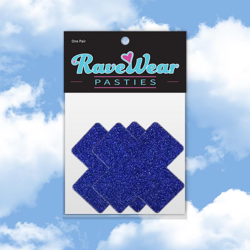 Glitter Cross Royal Blue Pasties (Large)