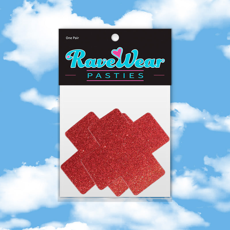 Glitter Cross Ruby Red Pasties (Large)