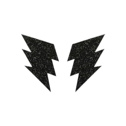 Glitter Lightning Bolt Brilliant Black Pasties
