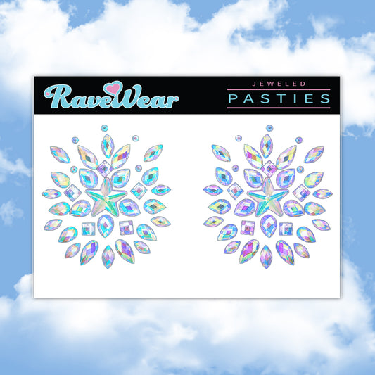 Jeweled Star Cut Center Diamond Pasties