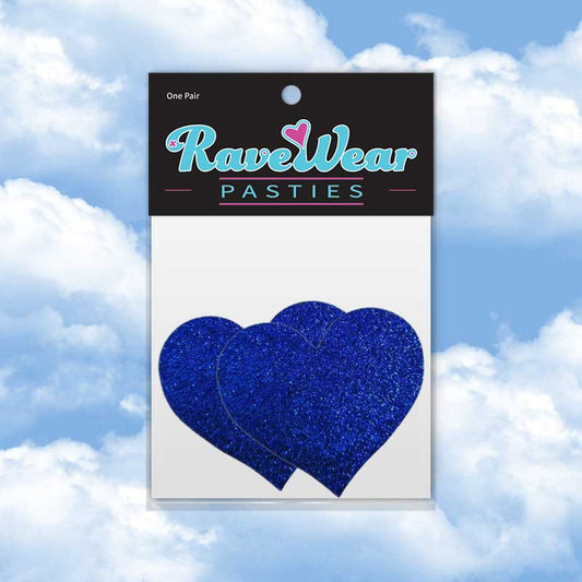 Glitter Heart Royal Blue Pasties