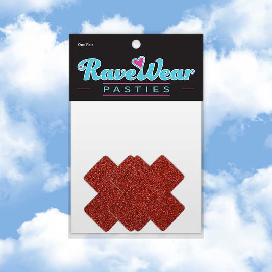 Glitter Cross Ruby Red Pasties (Small)