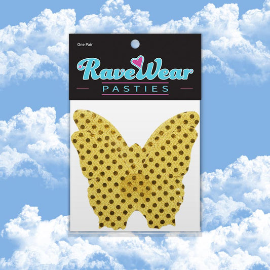 Sequin Butterfly Golden Yellow Pasties