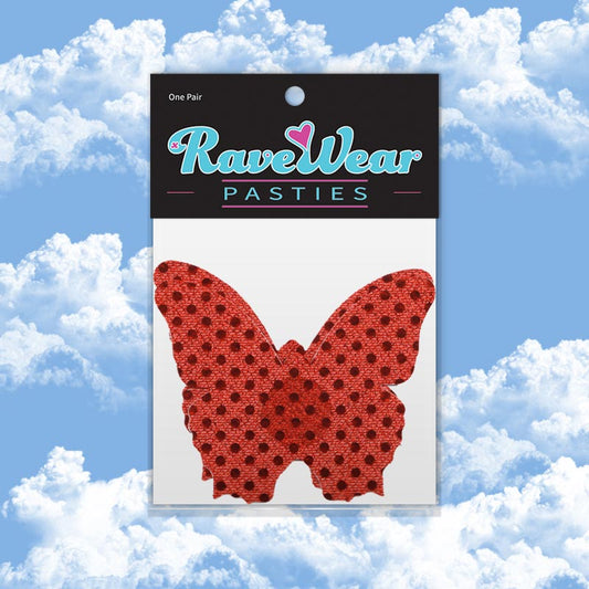 Sequin Butterfly Ruby Red Pasties