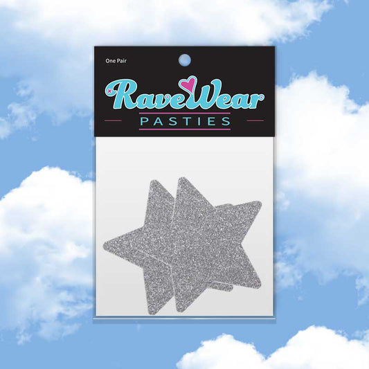 Glitter Star Shimmering Silver Pasties